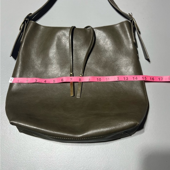 Joy Susan Olive Haze Jillian Hobo Vegan Leather Shoulder Bag Boho Minimalist - Picture 9 of 11
